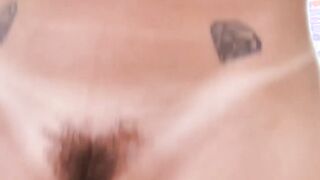 Tattooed blonde Natasha Starr titty fucked after wet blowjob