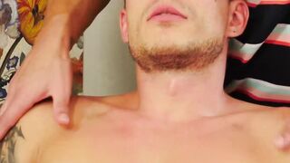 Inked Florian Mraz and Stephen Angel fucked after massage