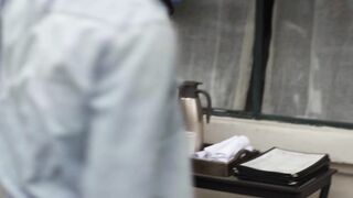 Petite naive waitress fucked in the ass