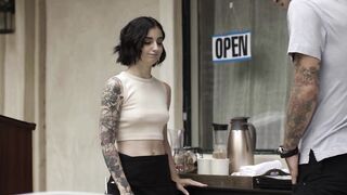 Petite naive waitress fucked in the ass