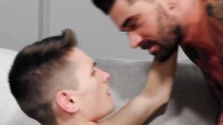 Twink Trevor Harris bottoms for handsome stepdad Chris Damned after deepthroat