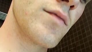 Twinkie wanks and washes his dirty undies in the shower