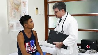 Dark Asian twink treated and fucked by his pervert doctor