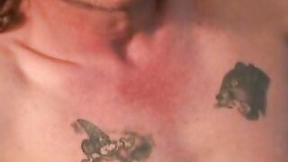 Deviant mature gay dude spanks his hard dick and cums solo