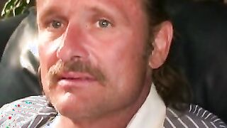 Deviant mature gay dude spanks his hard dick and cums solo