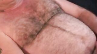 Big belly homo smoking and jerking off before a jizz blast