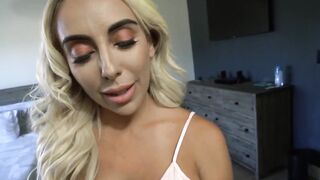 Big tits blonde MILF pounded POV after deepthroating stepson