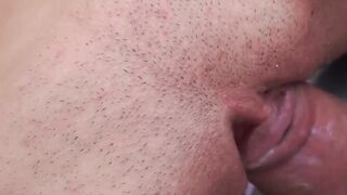 Young babe has her pussy banged doggy style by a grandpa