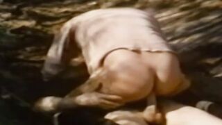 Vintage gay action shows us raw pounding action in nature