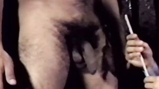 Ebony gay cums after asshole drilling in classic video