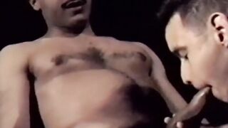 Ebony gay cums after asshole drilling in classic video