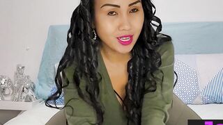 Sexy big tits Asian babe fucked herself