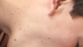 Barebacked Latino twink cums while getting slammed hard