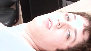 Young Latino bottom fucked raw on his office desk