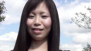 Lusty Japanese babe shows off her small tits and soft pussy