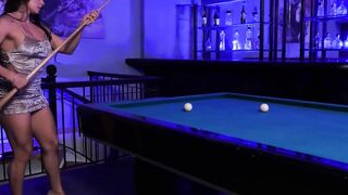 Pool playing hottie