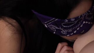 Blindfolded teens worshiping each others wet pussy