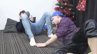 Teen guys perfect feet licked and cock sucked before anal