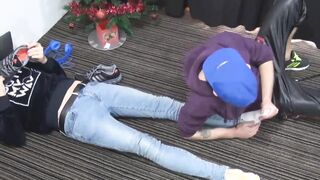 Teen guys perfect feet licked and cock sucked before anal