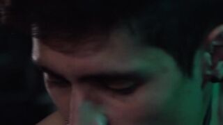 Latino BDSM twinks fucking raw after blowjob in dungeon