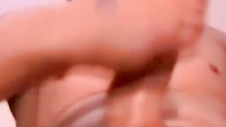Hot guy Gage Winchester strokes his huge slippery dick