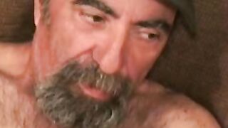 Bearded mature gay sucking dick with pleasure