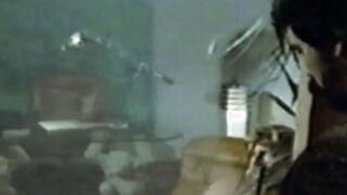 Man with muscles cum while being watched in vintage clip