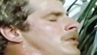 Man with muscles cum while being watched in vintage clip