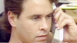 Hunks are stroking their cocks together in vintage video