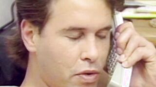Hunks are stroking their cocks together in vintage video