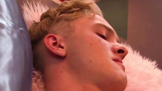 Ballsacking jock milking his big cock for warm cumshot