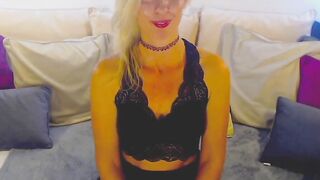 British blonde MILF fucks vibrator on wecam