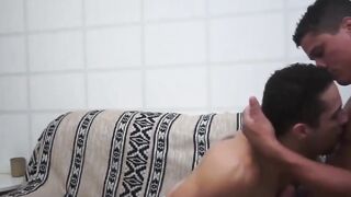 Muscle Brazilian jock sucked cock and ass drilled by gay guy