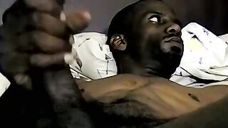 Hung black stud Iceberg loves wanking his massive dick