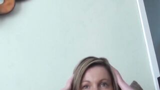 British babe Sally Jo tricked into sucking nerd cock