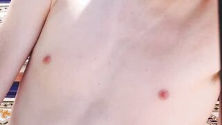 Cute twink Noah Pierce solo anal play and big cock wanking