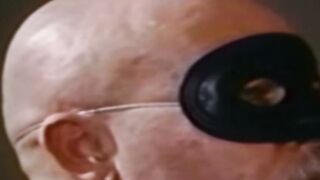 Young man is raw banged by large dicks in retro gangbang