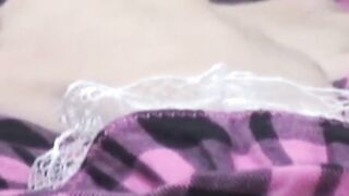 Hot Japanese babe rubbing her juicy pussy all alone