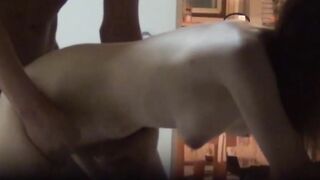 Tight Japanese teen bent over and banged with passion