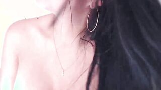 Big booty curvy Latina fucks dildo on webcam