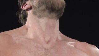 Muscly hunk gives his bearded friend BJ before being banged