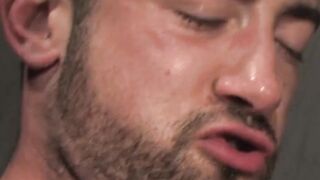 Muscular gay jock gives rim job and finger fucks his friend