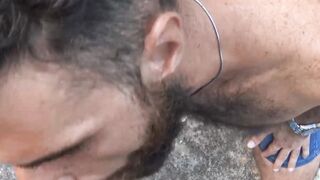 Hairy Latino Rodrigo El Santo rides Pablo X dick outdoors