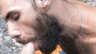 Hairy Latino Rodrigo El Santo rides Pablo X dick outdoors