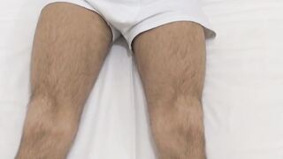 Skinny twink Markus licking his own dick while jerking off