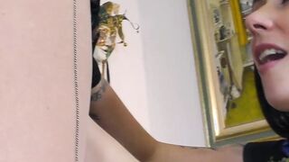 British MILF in stockings seduces lesbian teen to eat pussy