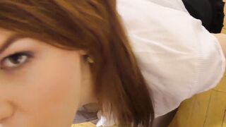 Gorgeous babe seduces an older English man into fucking her