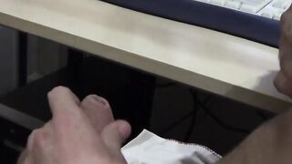 Young solo amateur masturbates hairy cock in reality video