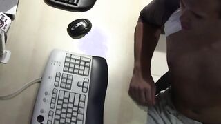Young solo amateur masturbates hairy cock in reality video