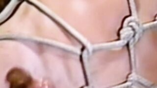 Submissive stud receives blowjob in retro threesome